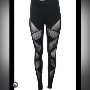 Alo yoga mesh panelled tights, black, sz M